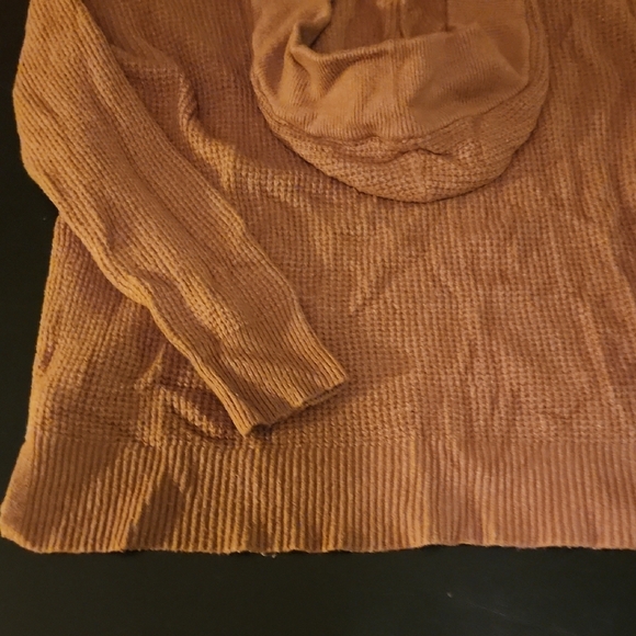 Aerie V-Neck Sweater in Warm Tan - Picture 9 of 10